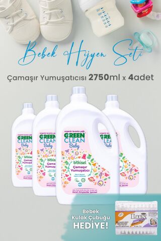 Green Clean Baby Çamaşır Yumuşatıcısı 2750 ml Yıkama x 4 Adet ve Hediyeli