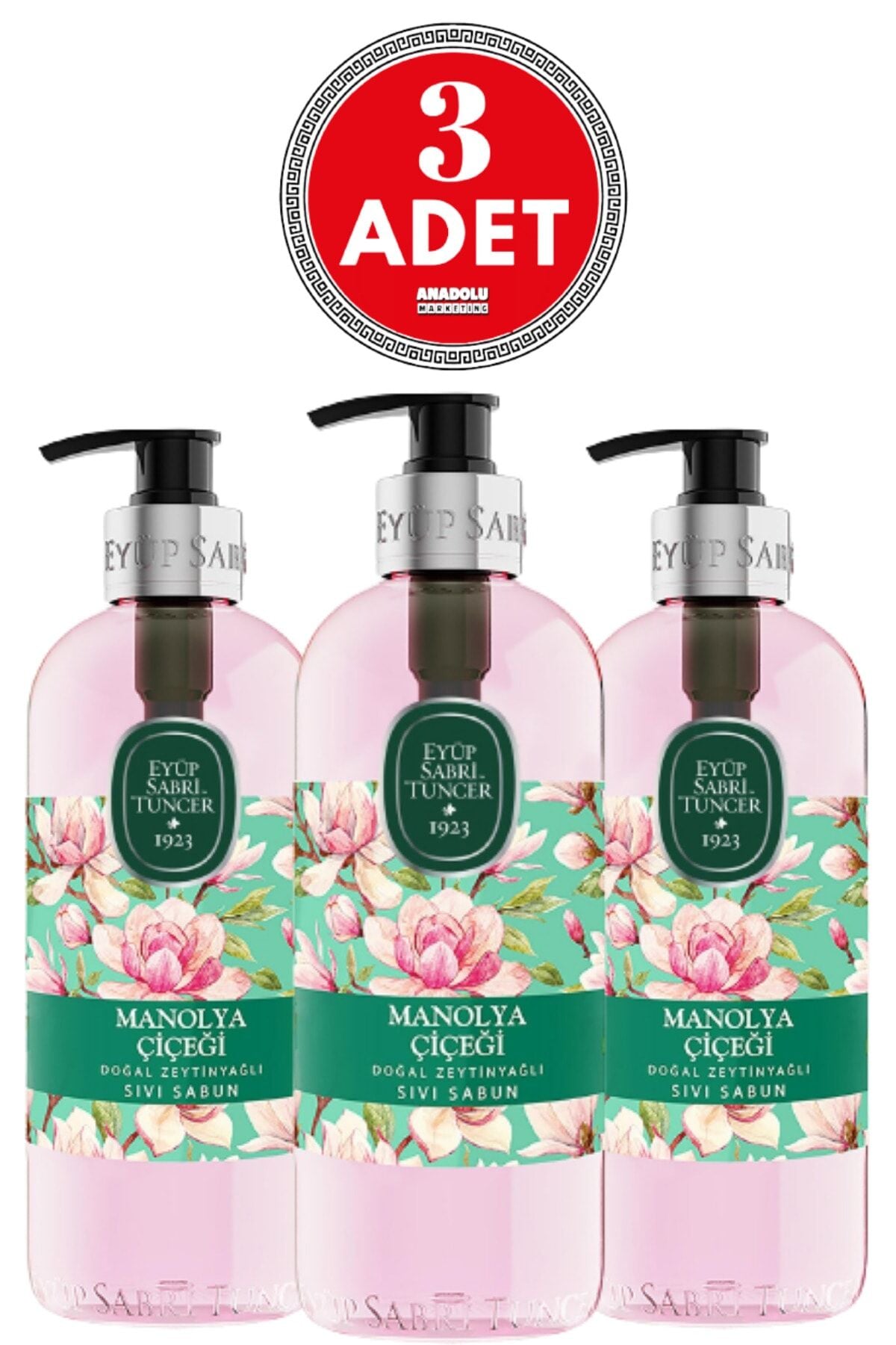 Eyüp Sabri Tuncer Doğal Zeytinyağlı Sıvı Sabun Manolya Çiçeği 500 ML x 3 Adet