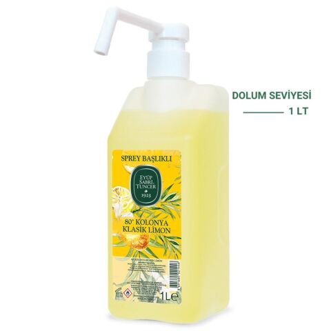 Eyüp Sabri Tuncer Klasik Limon Kolonyası Sprey Başlıklı 1 lt x 12