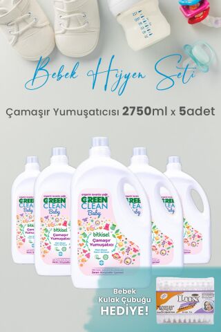 Green Clean Baby Çamaşır Yumuşatıcısı 2750 ml Yıkama x 5 Adet ve Hediyeli