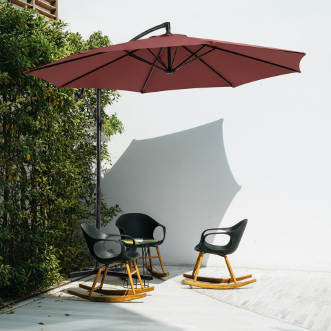 Bordo, Makaralı Bahçe Şemsiyesi 300cm, 8 telli