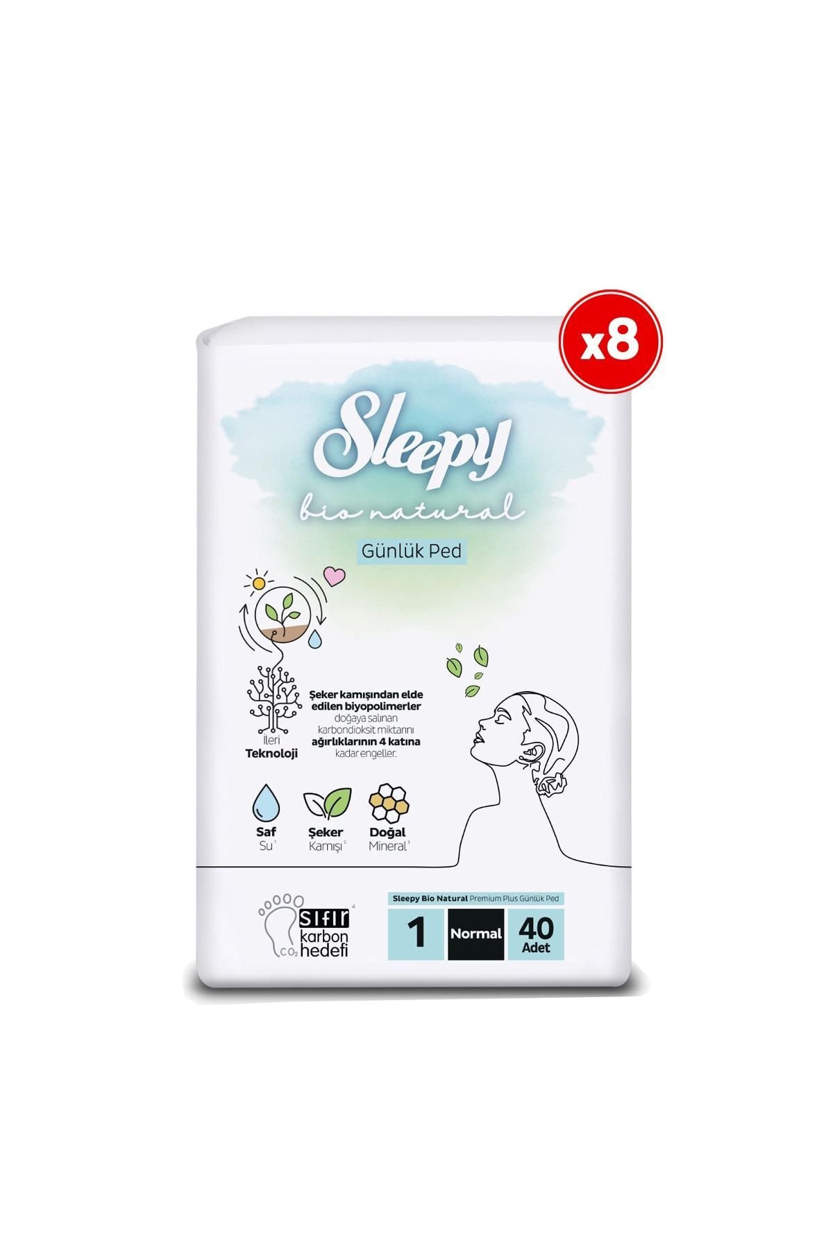 Sleepy Bio Natural Premium Plus Günlük Ped Normal 8x40=320 Adet Ped