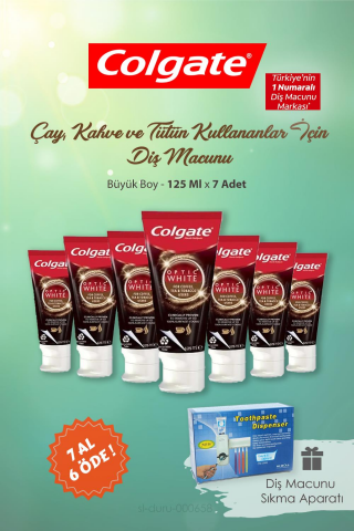 Colgate Çay Kahve Kullananlar İçin Diş Macunu 7 AL 6 ÖDE Diş Macun Aparatı Hediye