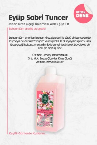 Eyüp Sabri Tuncer Japon Kiraz Çiçeği Kolonyası Yedek Şişe 1 lt