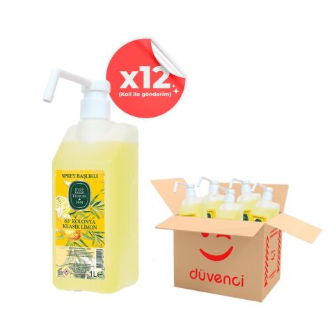 Eyüp Sabri Tuncer Klasik Limon Kolonyası Sprey Başlıklı 1 lt x 12