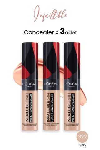 Loreal Paris Infaillible 24H More Than Concealer 322 Ivory x 3 Adet