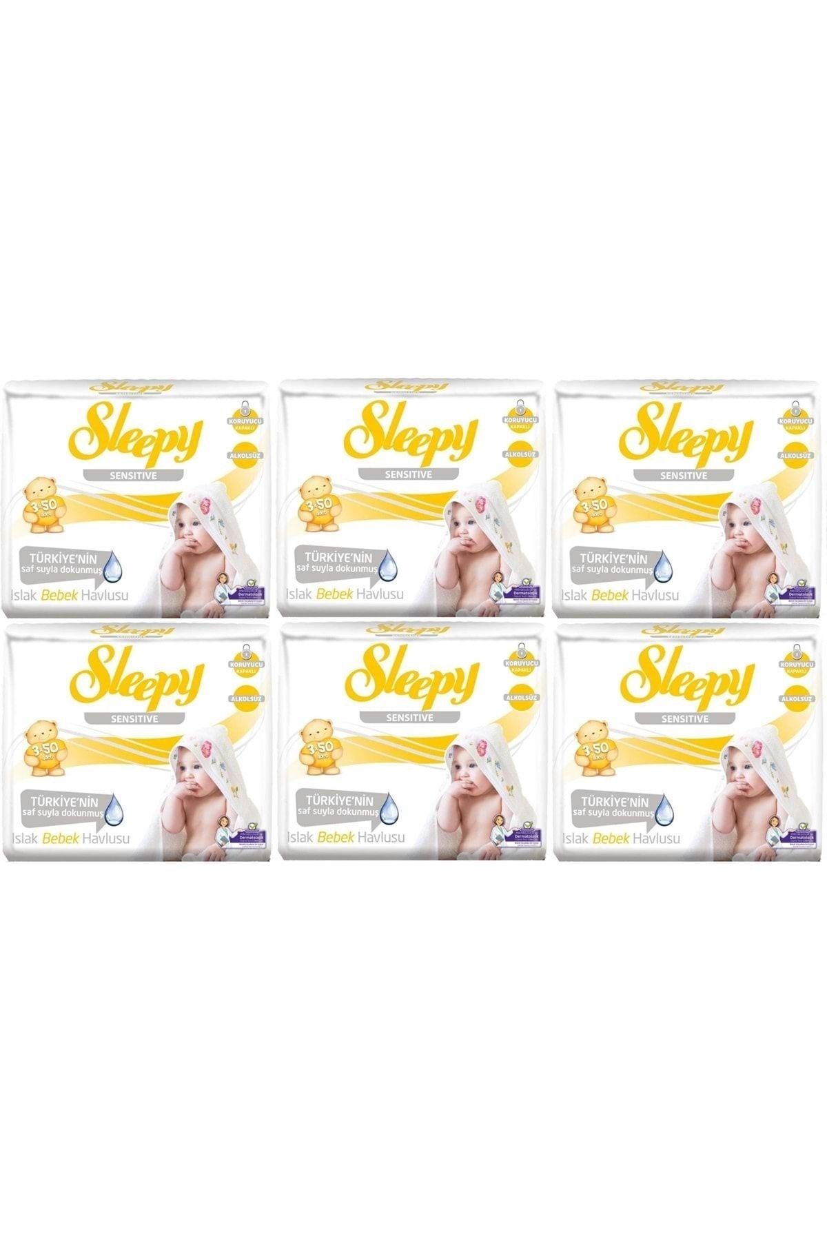 Sleepy Islak Havlu Mendil 50 Yaprak 18 Li Set Sensitive
