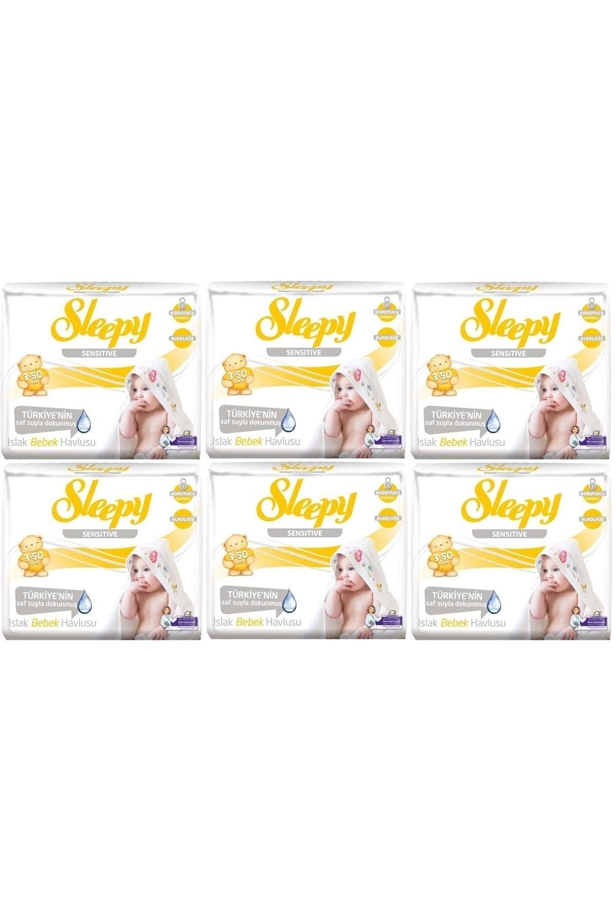 Sleepy Islak Havlu Mendil 50 Yaprak 18 Li Set Sensitive