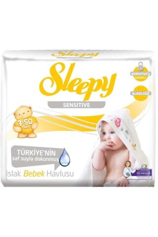 Sleepy Islak Havlu Mendil 50 Yaprak 18 Li Set Sensitive