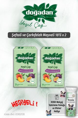 Doğadan 2'li Şeftali ve Çarkıfelek Yeşil Çay 18'li ve Rosie