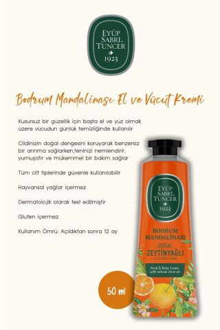 El ve Vücut Kremi 50 ml, Sıvı Sabun 1500 ml Bodrum Mandalina ve Rosie Hediye