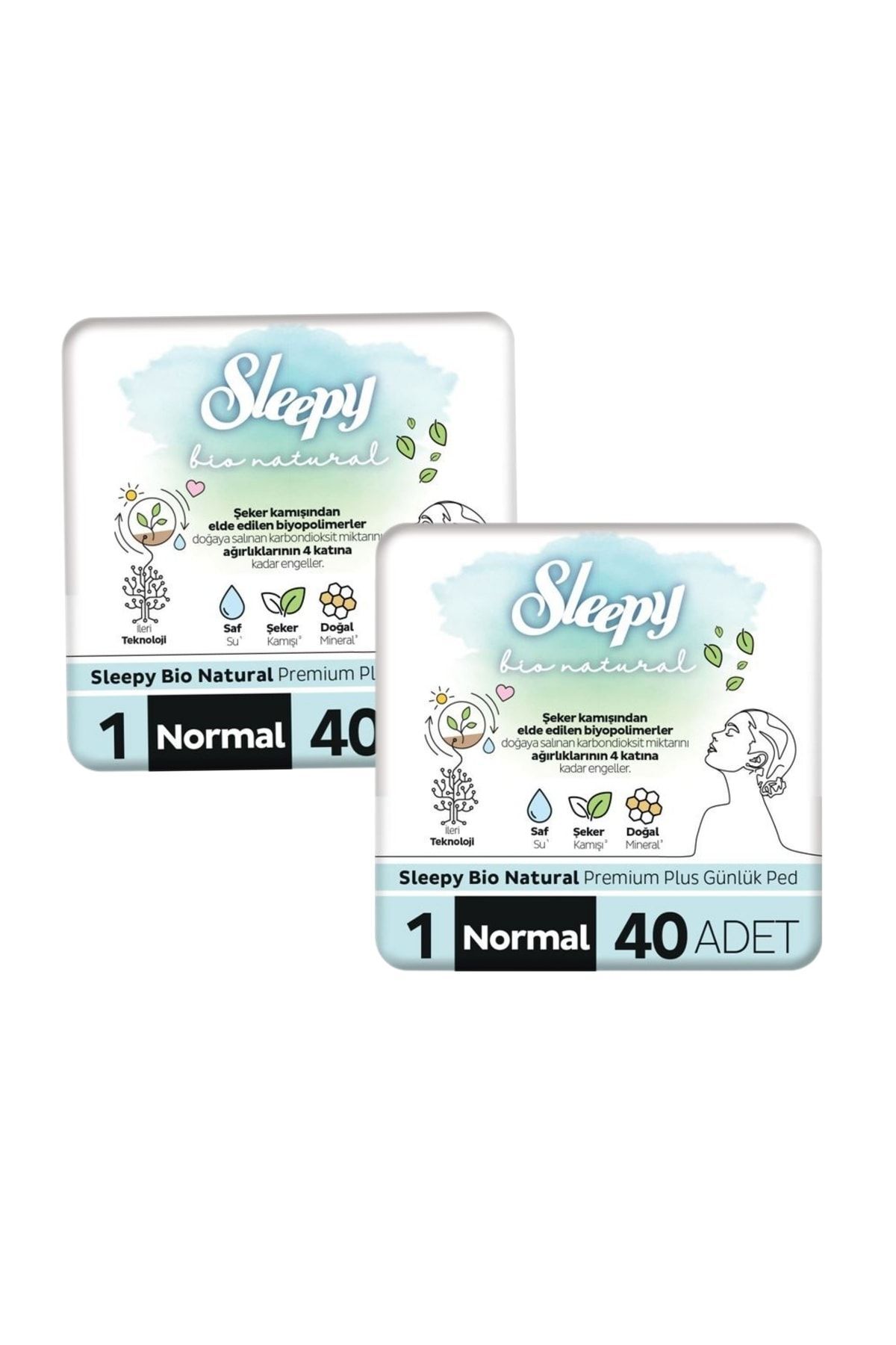 Sleepy Bio Natural Premium Plus Günlük Ped 40 Li 2 Adet