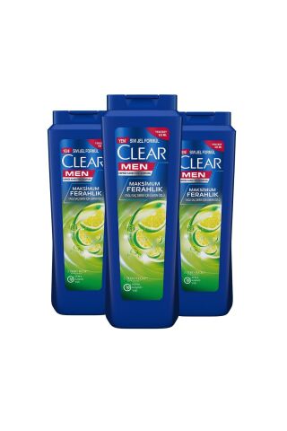 Clear Men Kepeğe Karşı Etkili Şampuan Maksimum Ferahlık Limon Özlü 485 ML x 3