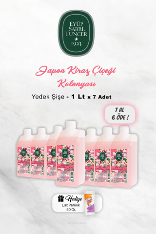 7 AL 6 ÖDE Eyüp Sabri Tuncer Japon Kiraz Çiçeği Kolonyası 1 Lt, Pamuk Hediyeli
