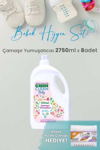 Green Clean Baby Çamaşır Yumuşatıcısı 2750 ml Yıkama x 8 Adet ve Hediyeli