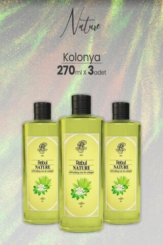 Rebul Nature Cam Şişe Kolonya 270 cc x 3 Adet