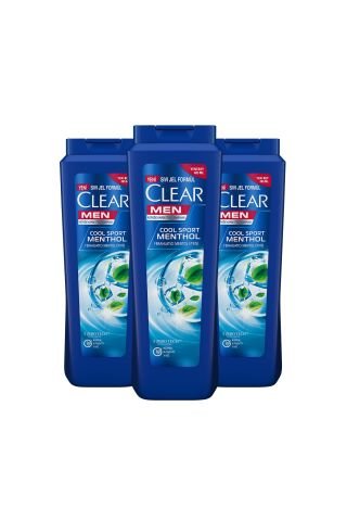 Clear Men Kepeğe Karşı Etkili Şampuan Ferahlatıcı Mentol Etkisi 485 ML x 3