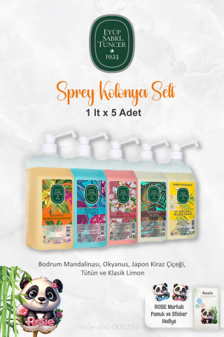 Eyüp Sabri Tuncer 1 Litrelik 5'li  Sprey Kolonya Seti  ve ROSIE