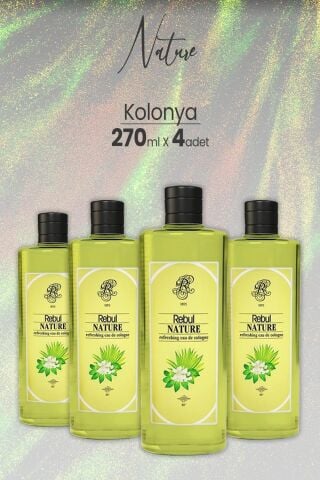 Rebul Nature Cam Şişe Kolonya 270 cc x 4 Adet