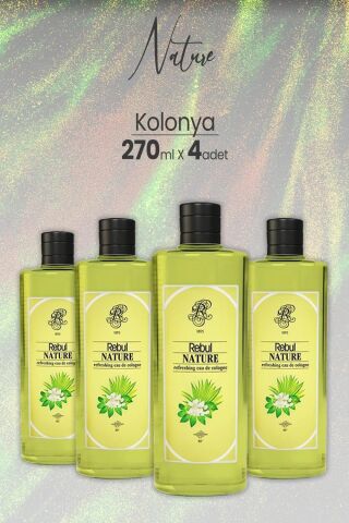 Rebul Nature Cam Şişe Kolonya 270 cc x 4 Adet