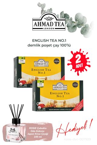 2 Paket Demlik Poşet Çay 100'lü English Tea No.1 ve Oda Kokusu