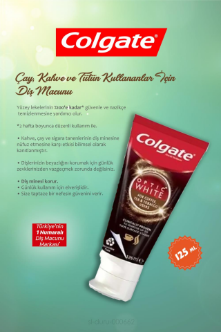 36 AL 33 ÖDE Colgate Çay Kahve Kullananlar İçin Diş Macunu ve Diş Macun Aparatı