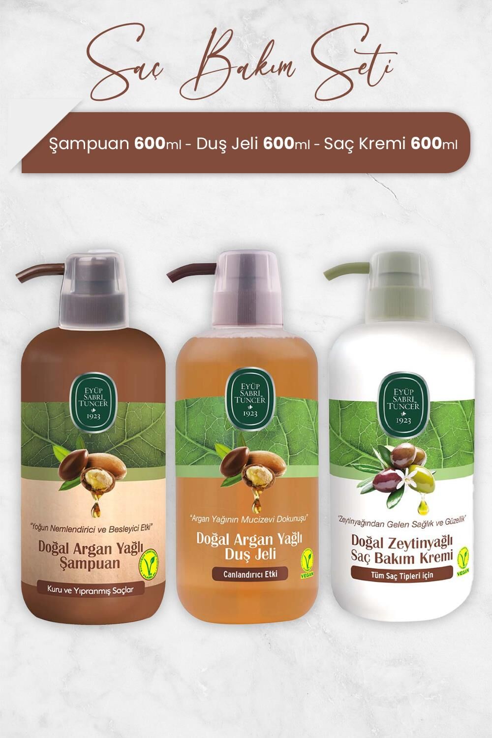 Eyüp Sabri Tuncer Argan Yağlı Şampuan, Duş Jeli ve Saç Kremi