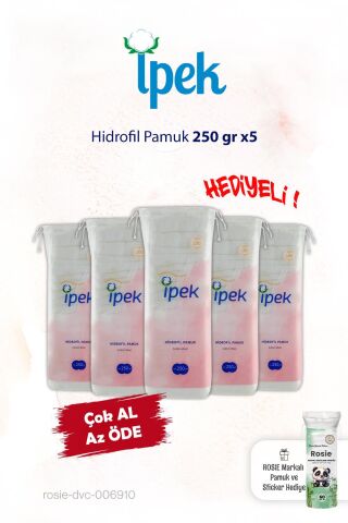 İpek 5'li Hidrofil Pamuk 250 gr. ve Rosie