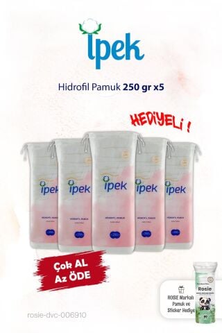 İpek 5'li Hidrofil Pamuk 250 gr. ve Rosie