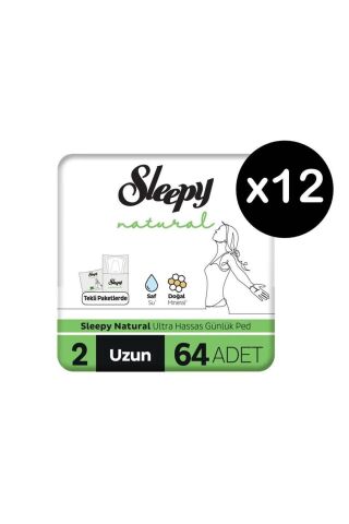 Natural Günlük Ped Uzun 768 Adet (12 X 64'lü)