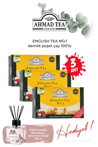 3'lü English Tea No.1 Demlik Poşet Çay 100'lü ve Oda Kokusu