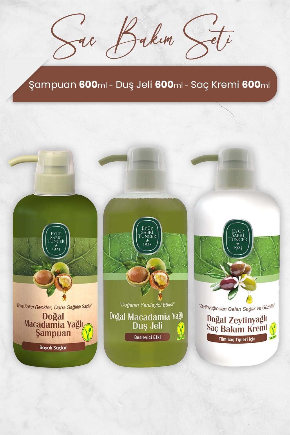 Eyüp Sabri Tuncer Macadamia Yağlı Şampuan, Duş Jeli ve Saç Kremi