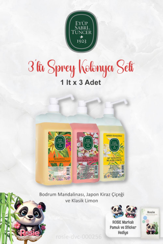 Eyüp Sabri Tuncer Sprey Başlıklı 1 Lt Bodrum Mandalinası, Japon Çiçeği, Klasik Limon ve ROSIE