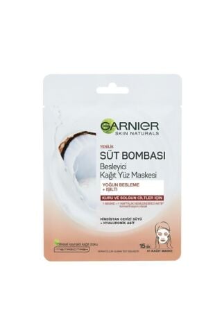 Süt Bombası Besleyici Kağıt Yüz Maskesi Hindistan Cevizi 3'lü Set