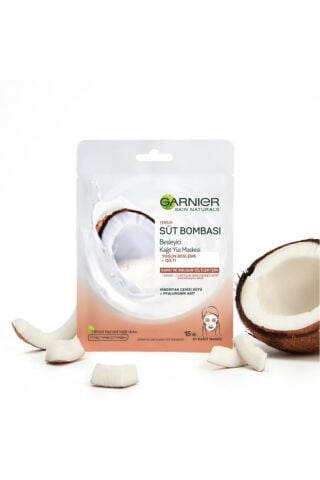 Süt Bombası Besleyici Kağıt Yüz Maskesi Hindistan Cevizi 3'lü Set