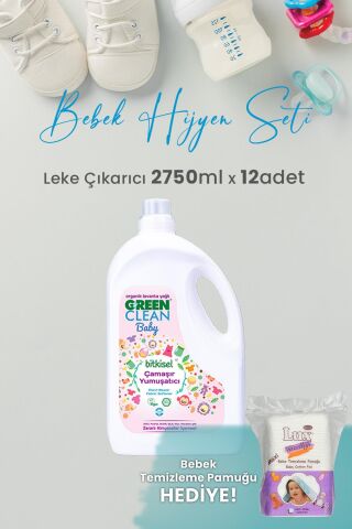 Green Clean Baby Çamaşır Yumuşatıcısı 2750 ml Yıkama x 12 Adet ve Hediyeli