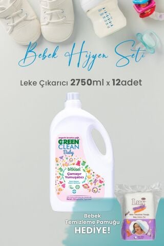 Green Clean Baby Çamaşır Yumuşatıcısı 2750 ml Yıkama x 12 Adet ve Hediyeli