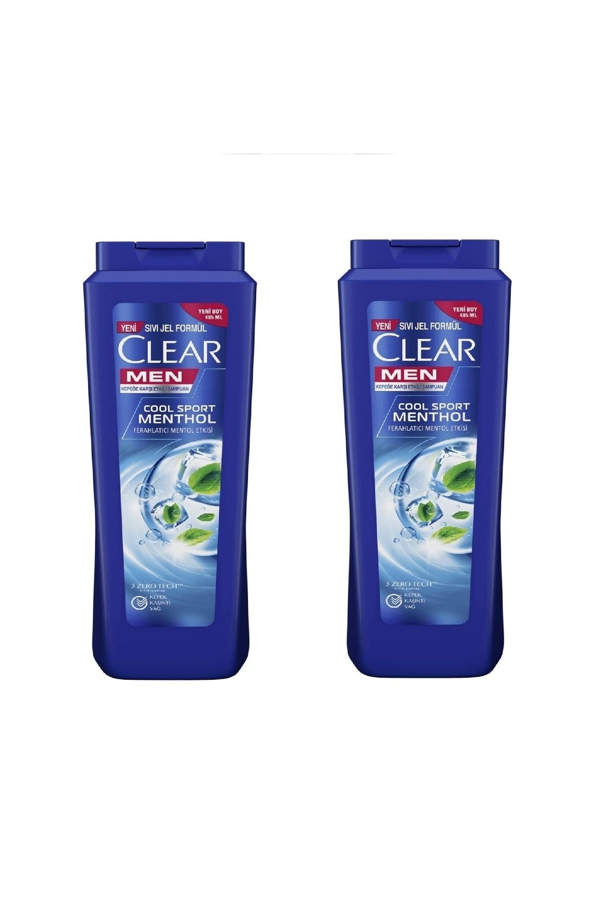 Clear Men Kepeğe Karşı Etkili Şampuan Ferahlatıcı Mentol Etkisi 485 ML x 2