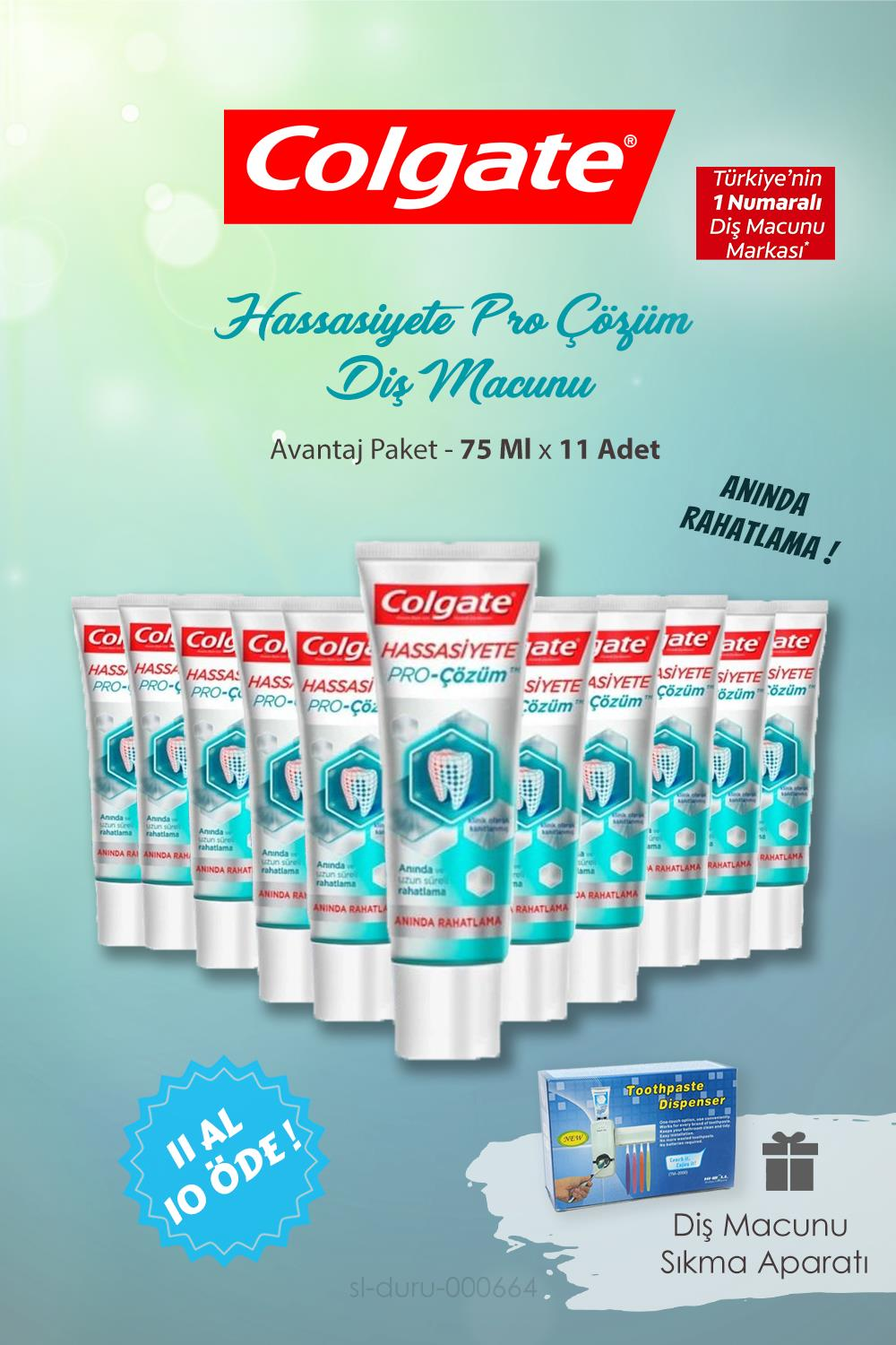 Colgate Anında Rahatlama Diş Macunu 75 ml 11 AL 10 ÖDE ve Diş Macunu Sıkma Aparatı
