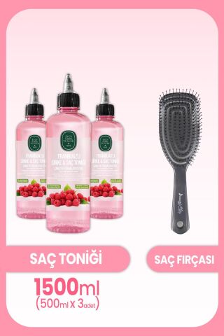 Eyüp Sabri Tuncer Frambuazlı Sirke & Toniği 500 ml x 3 Adet ve Saç Fırçası