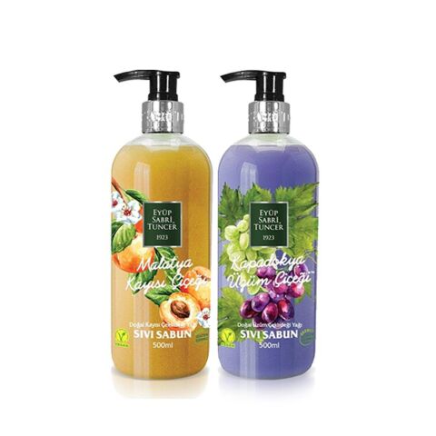 Eyüp Sabri Tuncer Sıvı Sabun Seti Kapadokya Üzüm Çiçeği, Malatya Kayısı Çiçeği 500 ml