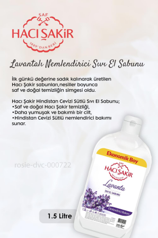 5 AL 4 ÖDE Hacı Şakir Lavanta Dinlendirici Bakım Sıvı El Sabunu 1500 ml ve ROSIE