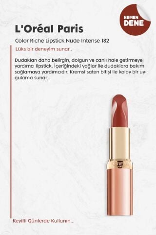 Loreal Paris Color Riche Lipstick Nude Intense  182