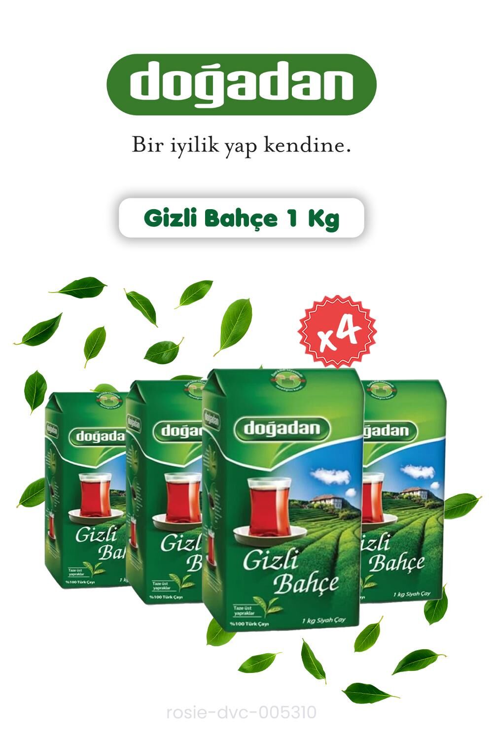 Doğadan 4 adet Dökme Çay Gizli Bahçe 1 Kg ve Rosie