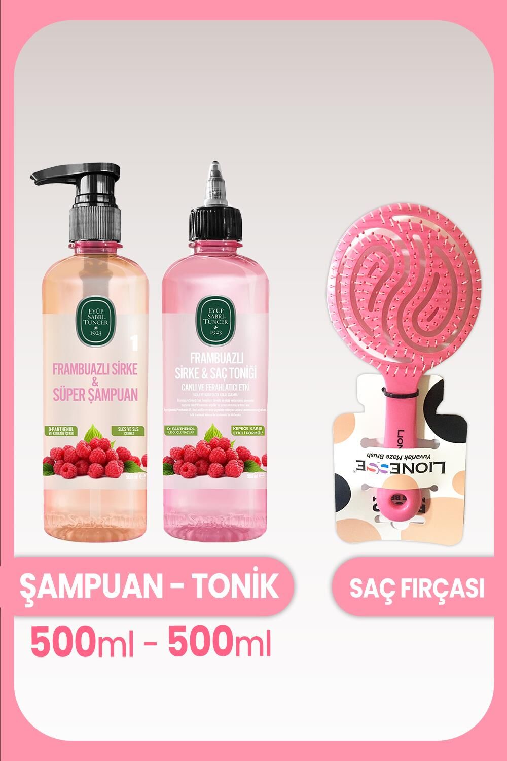 Eyüp Sabri Tuncer Frambuazlı Sirke & Süper Şampuan, Tonik ve Saç Fırçası