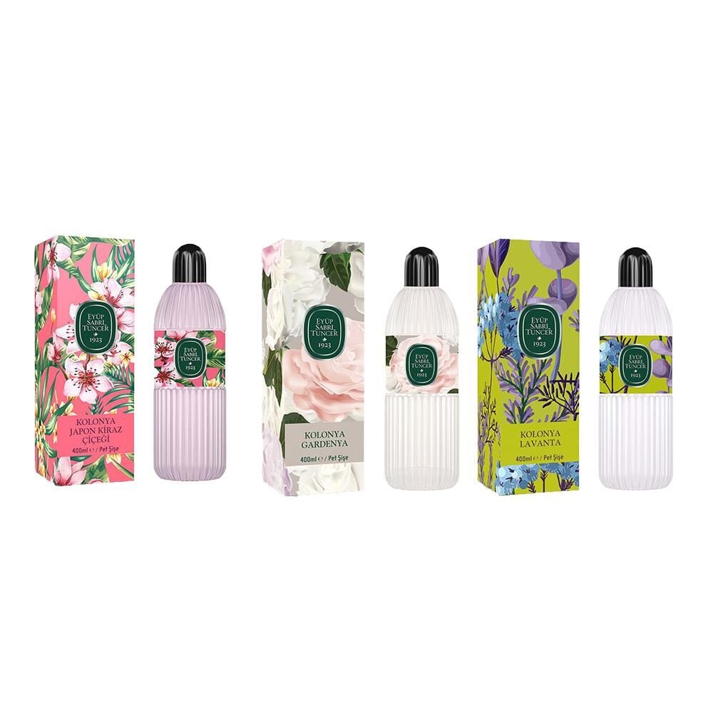 Eyüp Sabri Tuncer Kolonya Japon Kiraz Çiçeği, Gardenya ve Lavanta Pet Şişe 400 ML
