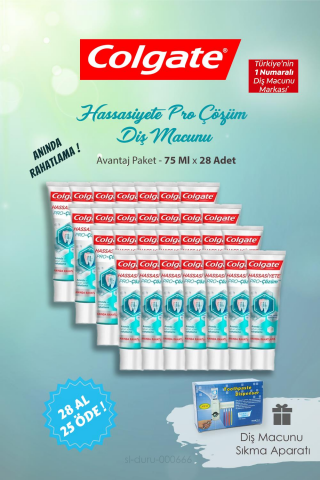 Colgate 28 AL 25 ÖDE Anında Rahatlama Diş Macunu 75 ml  ve Diş Macunu Sıkma Aparatı