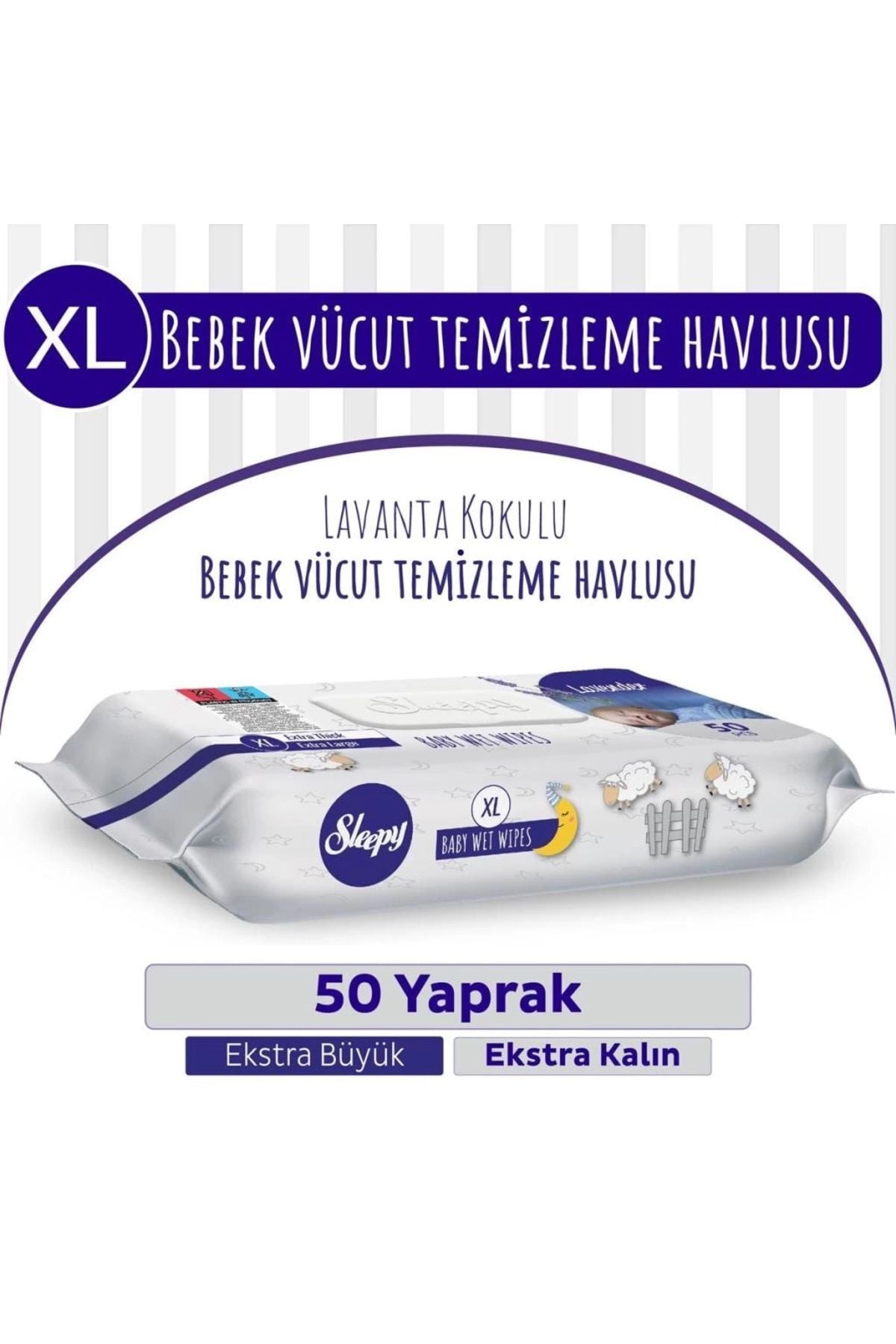 Sleepy XL Lavanta Kokulu Bebek Vücut Temizleme Mendili 50 Yaprak
