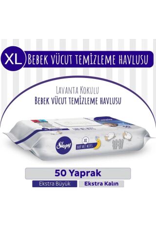 Sleepy XL Lavanta Kokulu Bebek Vücut Temizleme Mendili 50 Yaprak