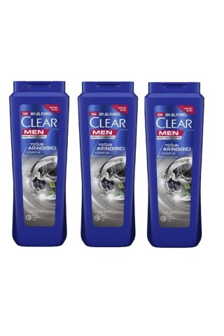 Clear Men Kepeğe Karşı Etkili Şampuan Yoğun Arındırıcı Kömür İle 485 ML x 3